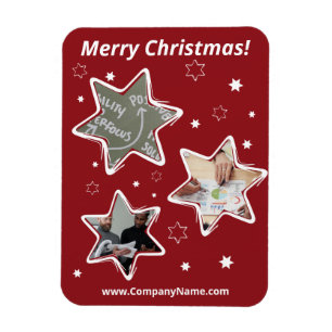 Stary Custom Photos Red Life Coach Christmas Magnet