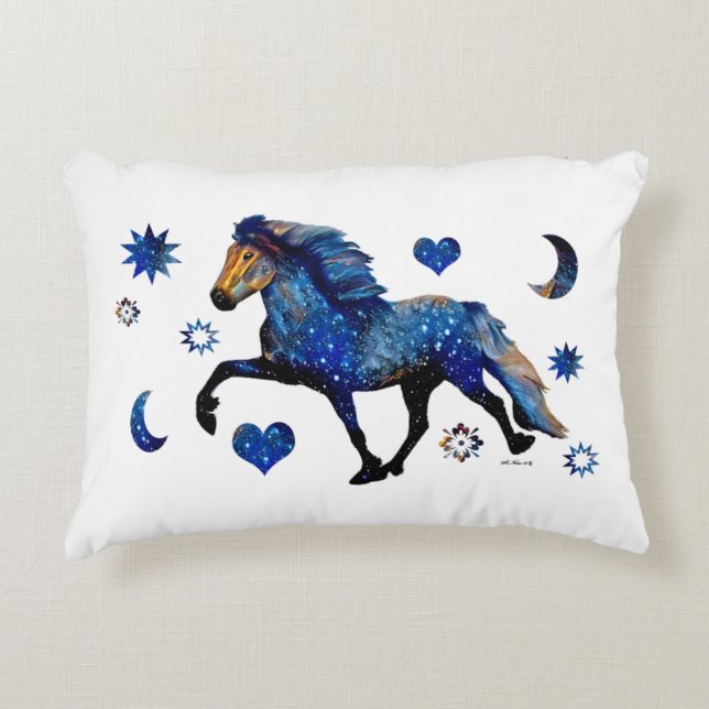 Stary Night Charismatic Tolting Icelandic horse Decorative Cushion (Front)