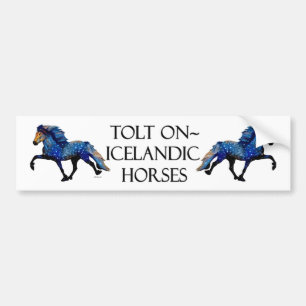 Stary Night Icelandic Horse Bumper Sticker