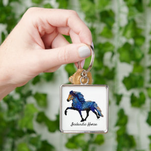 Stary Night Icelandic Horse Key Ring