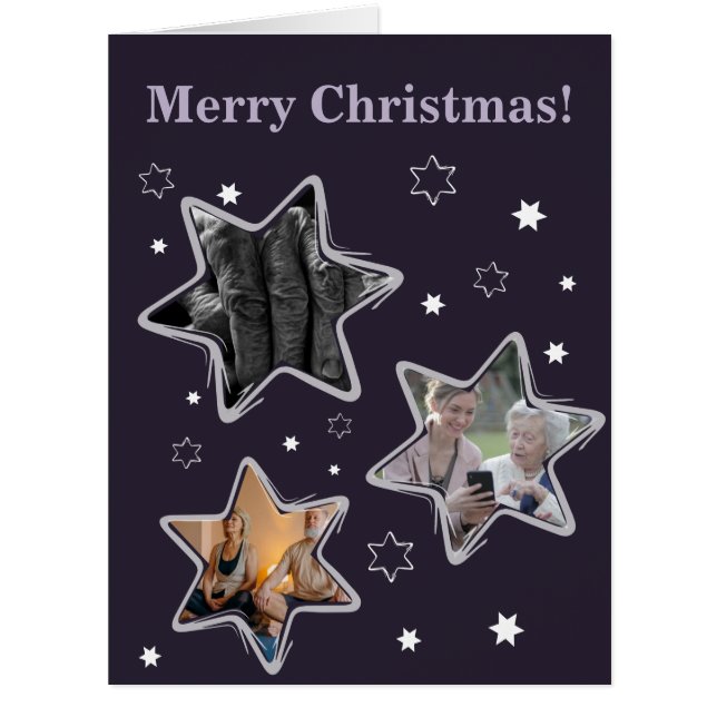 Stary Purple Home Caregiver Christmas Card (Front)