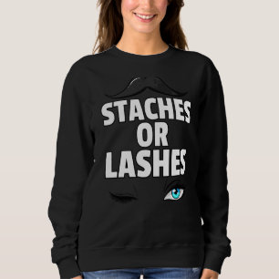 Stashes Or Lashes Gender Reveal Announcement Sweatshirt