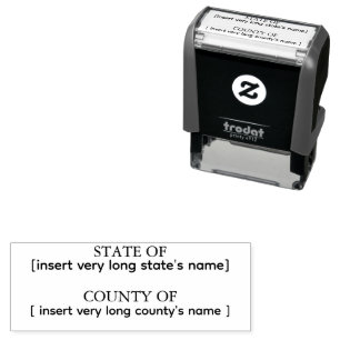 State and County Venue Blank Notary Public Long Self-inking Stamp