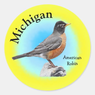 State Bird of Michigan Classic Round Sticker