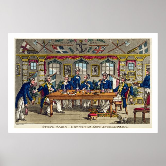 State Cabin, Newcome's Exit after Dinner, plate fr Poster (Front)