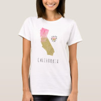 *~* STATE CALIFORNIA - Glitter Map Pink Heart