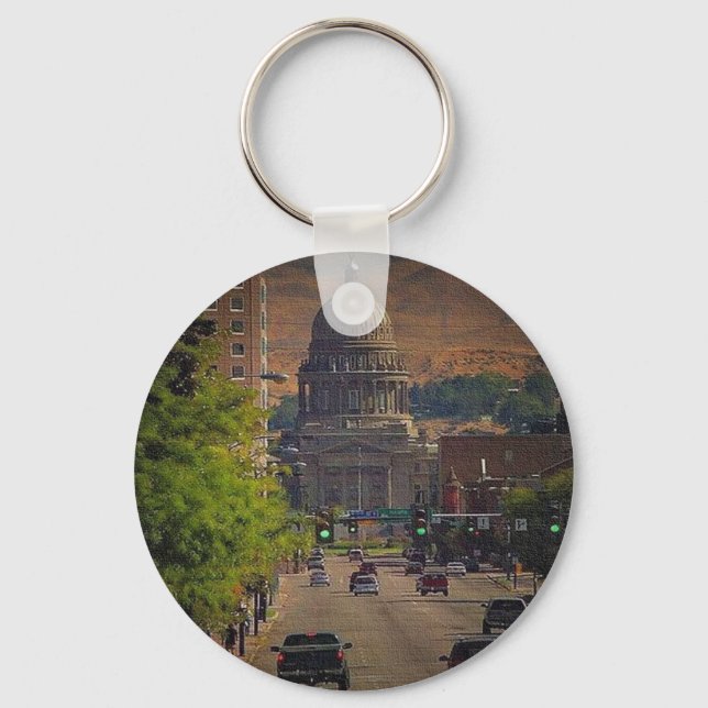 State Capital  in Boise, Idaho Key Ring (Front)