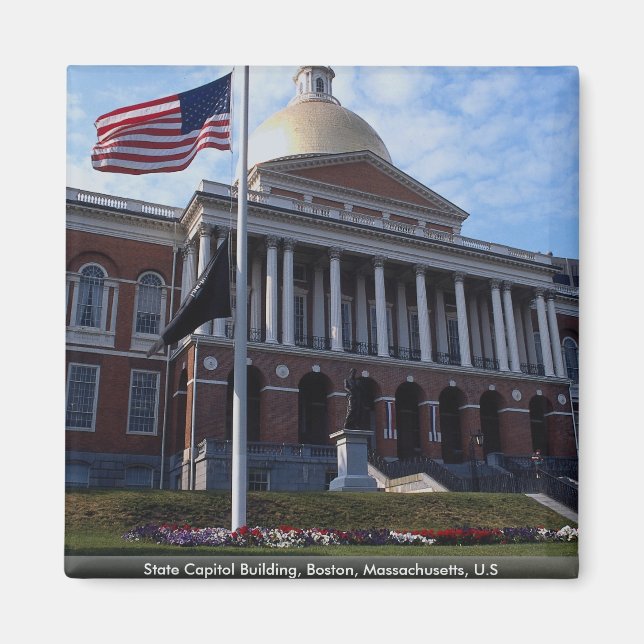 State Capitol Building, Boston, Massachusetts, U.S Magnet (Front)