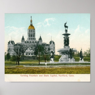 State Capitol, Hartford CT 1907 Vintage Poster