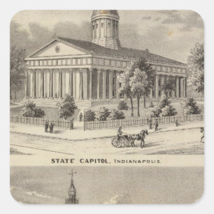 State Capitol , Marion County Court House Square Sticker