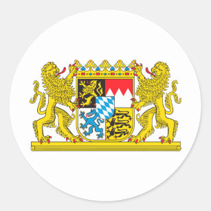 state coat of arms Bayer Classic Round Sticker