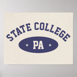 State College, PA Retro Varsity-Style Poster