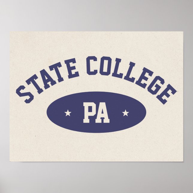 State College, PA Retro Varsity-Style Poster (Front)