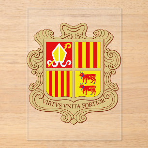 State Emblem of Andorra Historic Co-Principality Acrylic Invitations