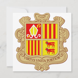 State Emblem of Andorra Historic Co-Principality Invitation