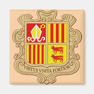 State Emblem of Andorra Historic Co-Principality Magnet