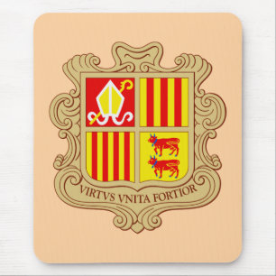 State Emblem of Andorra Historic Co-Principality Mouse Pad