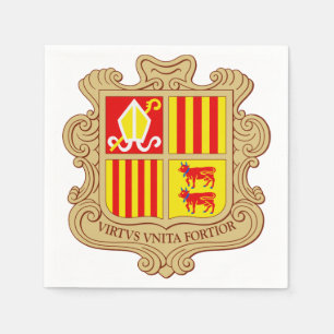 State Emblem of Andorra Historic Co-Principality Napkin