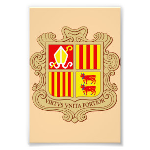 State Emblem of Andorra Historic Co-Principality Photo Print