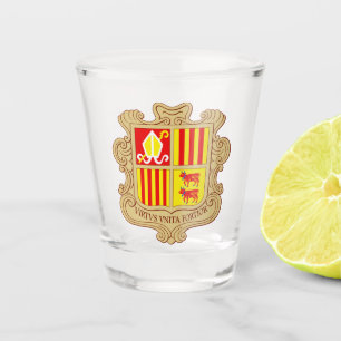 State Emblem of Andorra Historic Co-Principality Shot Glass