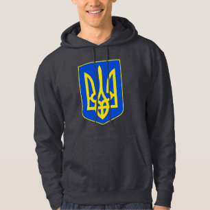 State Emblem of Ukraine Golden Trident Fine Art Hoodie