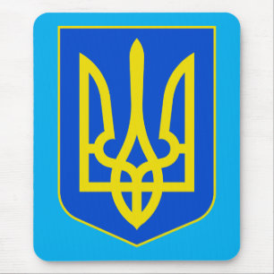 State Emblem of Ukraine Golden Trident Fine Art Mouse Pad