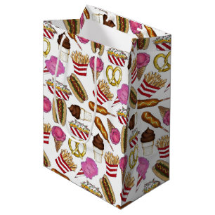 State Fair Carnival Food Nachos Cotton Candy Medium Gift Bag