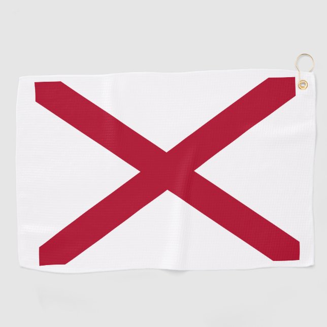 State Flag Alabama, St Andrew Crimson Cross Golf Towel (Horizontal)