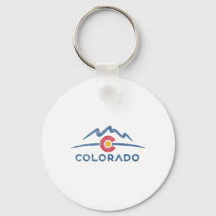 State Flag Colorado Rocky Mountains Skiing Aspen V Key Ring