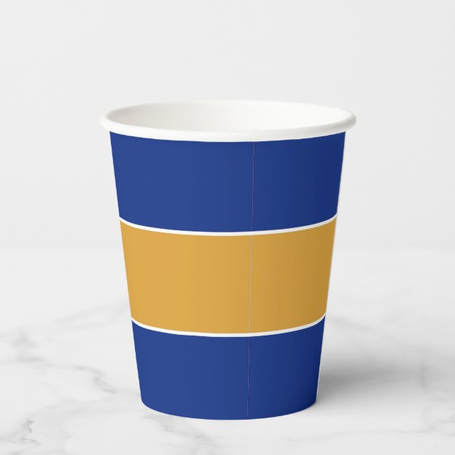 State Flag Colours of Massachusetts Paper Cups (Back)