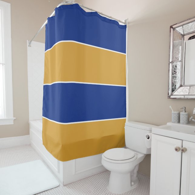 State Flag Colours of Massachusetts Shower Curtain (In Situ)