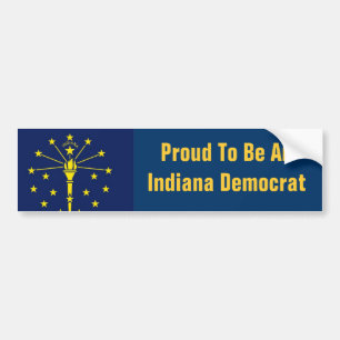 state-flag-indiana, Proud To Be An Indiana Demo... Bumper Sticker