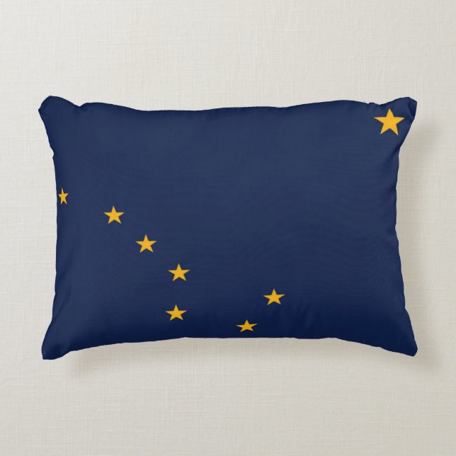 State Flag of Alaska, USA Decorative Cushion (Front)