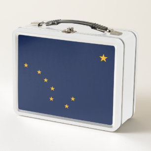 State Flag of Alaska, USA Metal Lunch Box