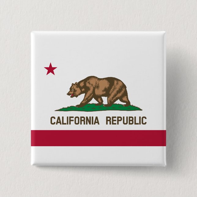 State Flag of California 15 Cm Square Badge (Front)