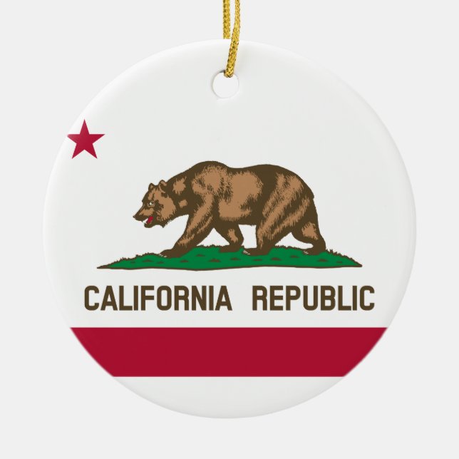 State Flag of California Ceramic Ornament (Front)