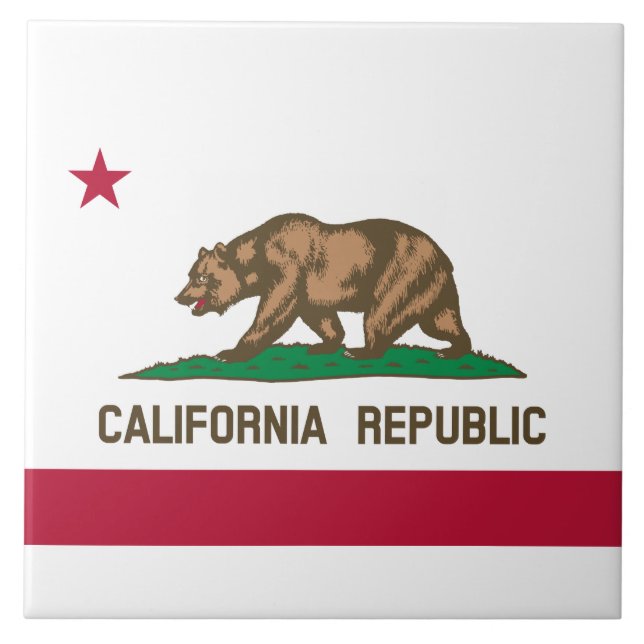 State Flag of California Ceramic Tile (Front)
