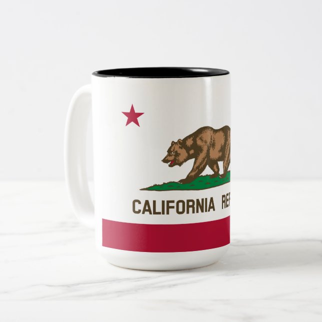 State Flag of California Two-Tone Coffee Mug (Front Left)