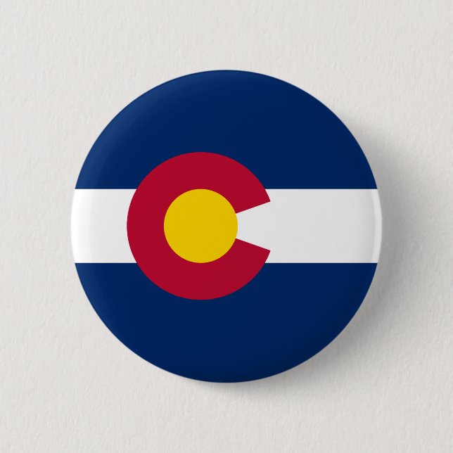 State Flag of Colorado 6 Cm Round Badge (Front)