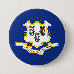State Flag of Connecticut 7.5 Cm Round Badge