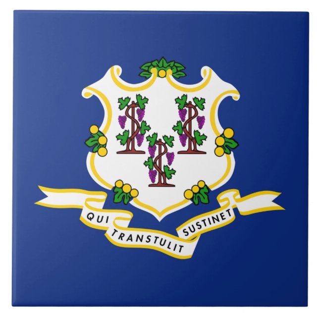 State Flag of Connecticut Ceramic Tile (Front)