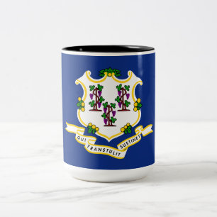State Flag of Connecticut Two-Tone Coffee Mug