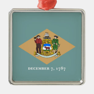 State Flag of Delaware (DE, USA) Metal Ornament