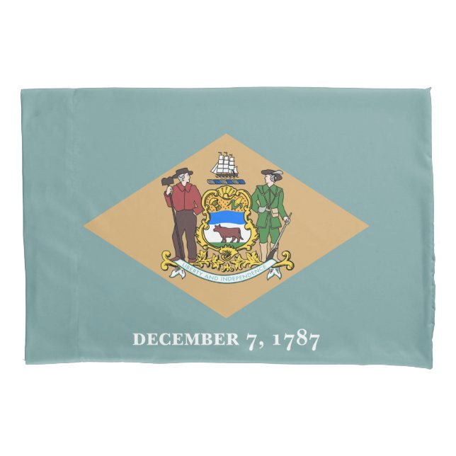 State Flag of Delaware (DE, USA) Pillowcase (Front-Left)