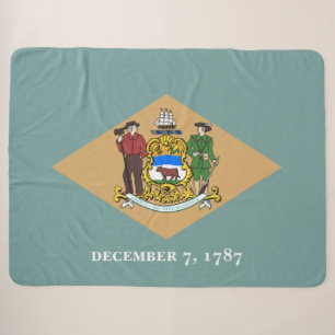 State Flag of Delaware (DE, USA) Sherpa Blanket