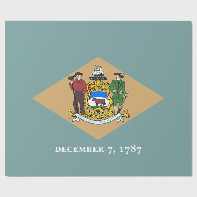 State Flag of Delaware (DE, USA) Wrapping Paper (Flat)