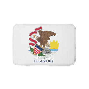 State Flag of Illinois, USA Bath Mat