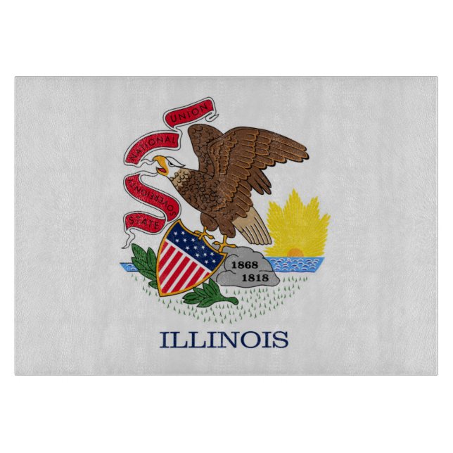 State Flag of Illinois, USA Cutting Board (Front)