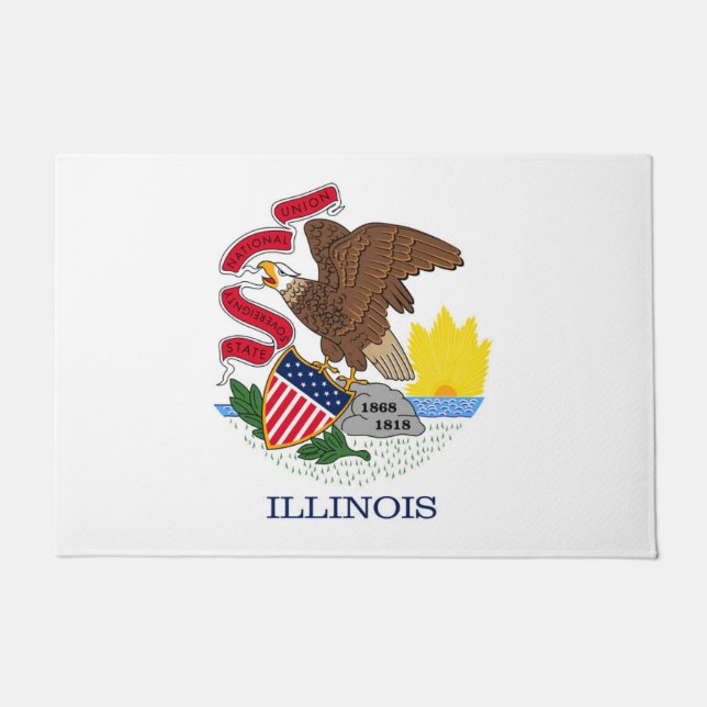 State Flag of Illinois, USA Doormat (Front)