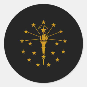 State Flag Of Indiana Vintage Cool Distressed Classic Round Sticker